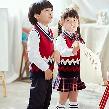 Amazon.co.jp: [HIFEOS] 制服 女の子 男の子 スクール べスト シャツ